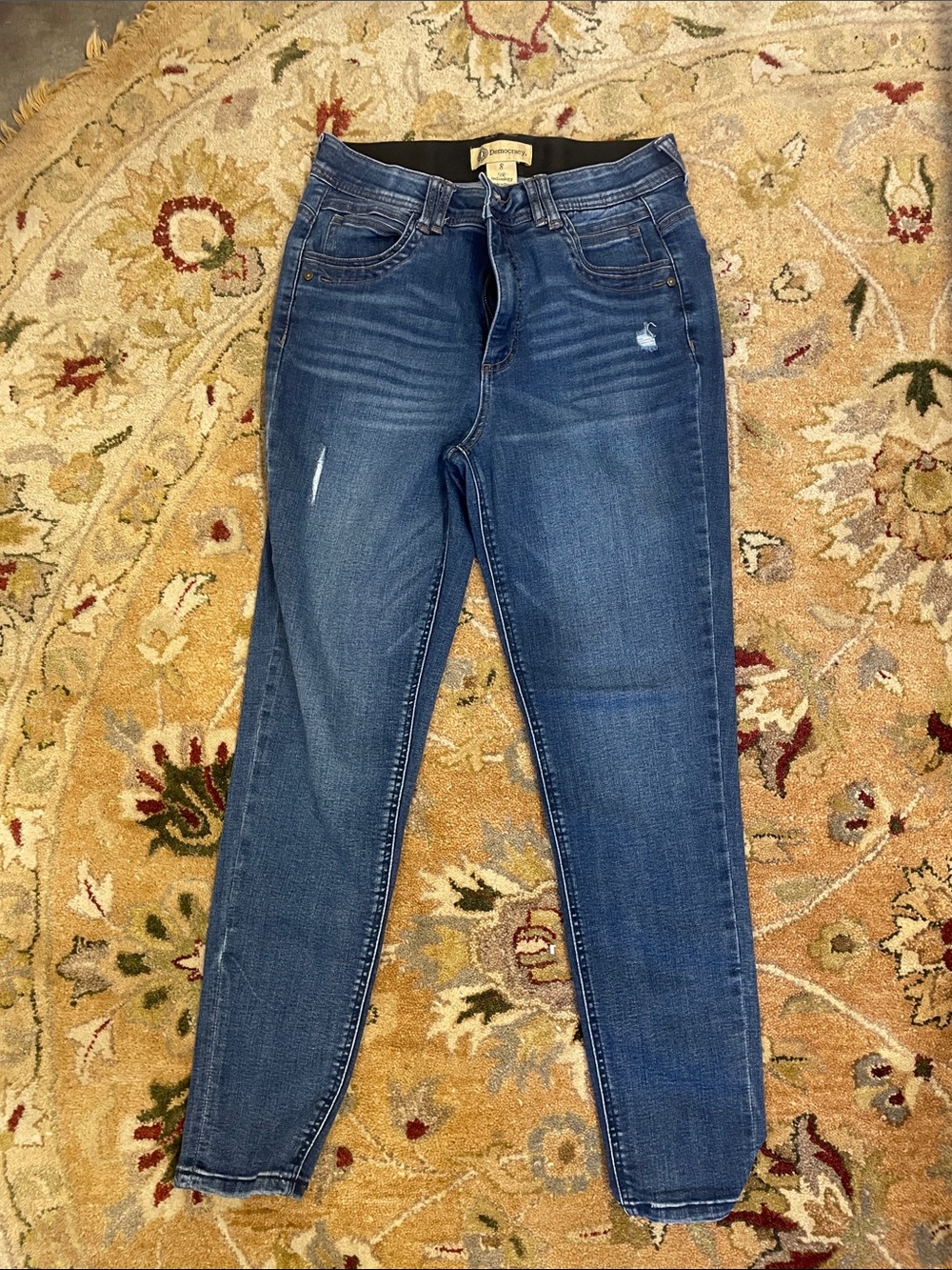 Democracy Indigo Skinny Jeans with Subtle Distress